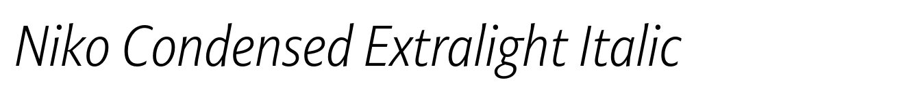 Niko Condensed Extralight Italic image
